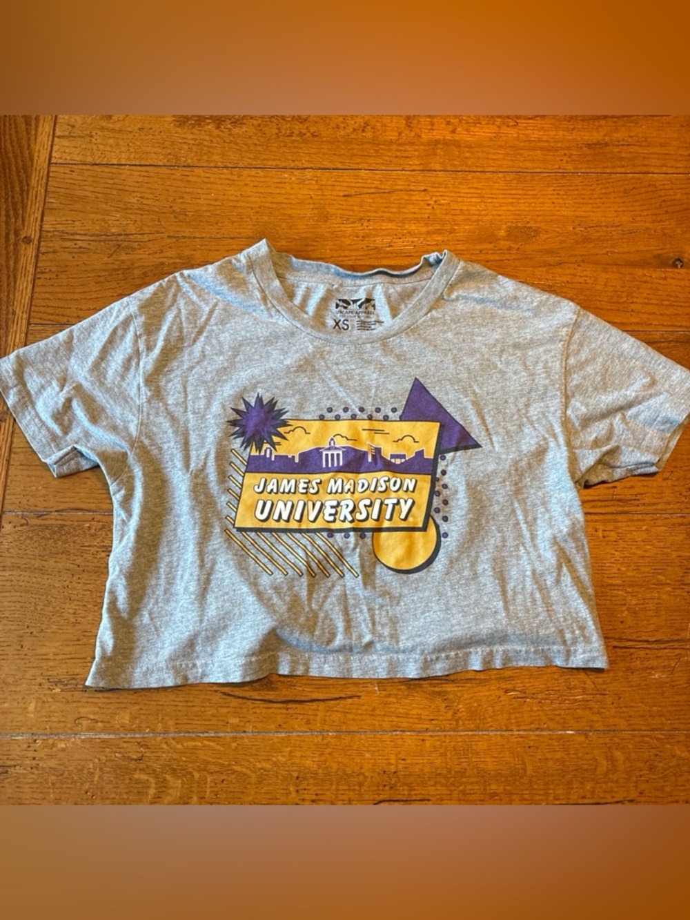 James Madison University Gray Crop Tee